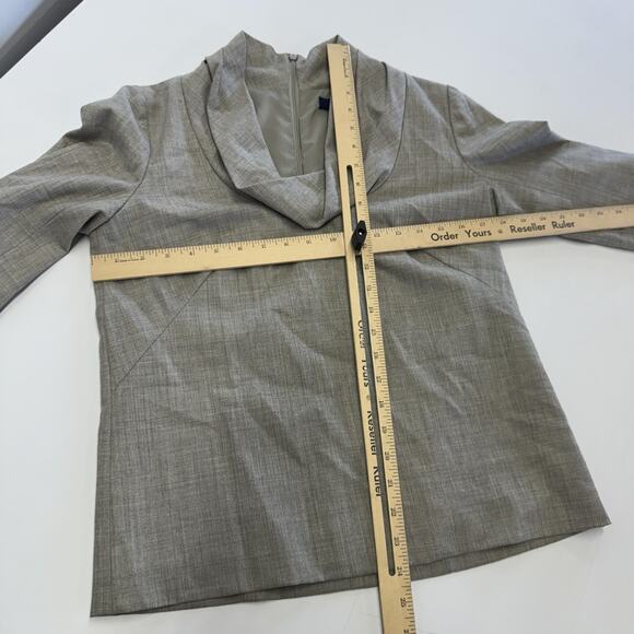 J Crew Shirt Womens 4 Gray Cowl Neck Wool Blend Lined Back Zip Office Career - Picture 4 of 6